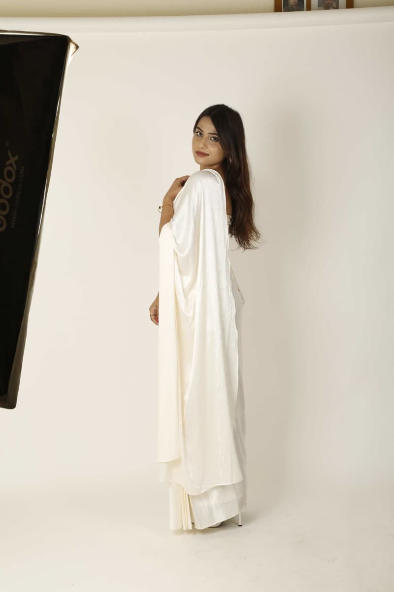 Ethereal Ivory Corset Saree Set thumbnail 4