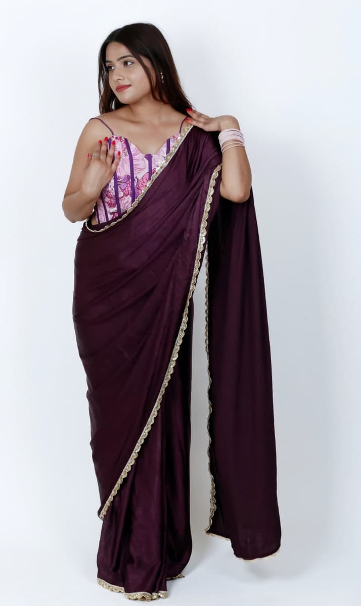 Lavender Luxe Pre-Draped Saree Set thumbnail 3