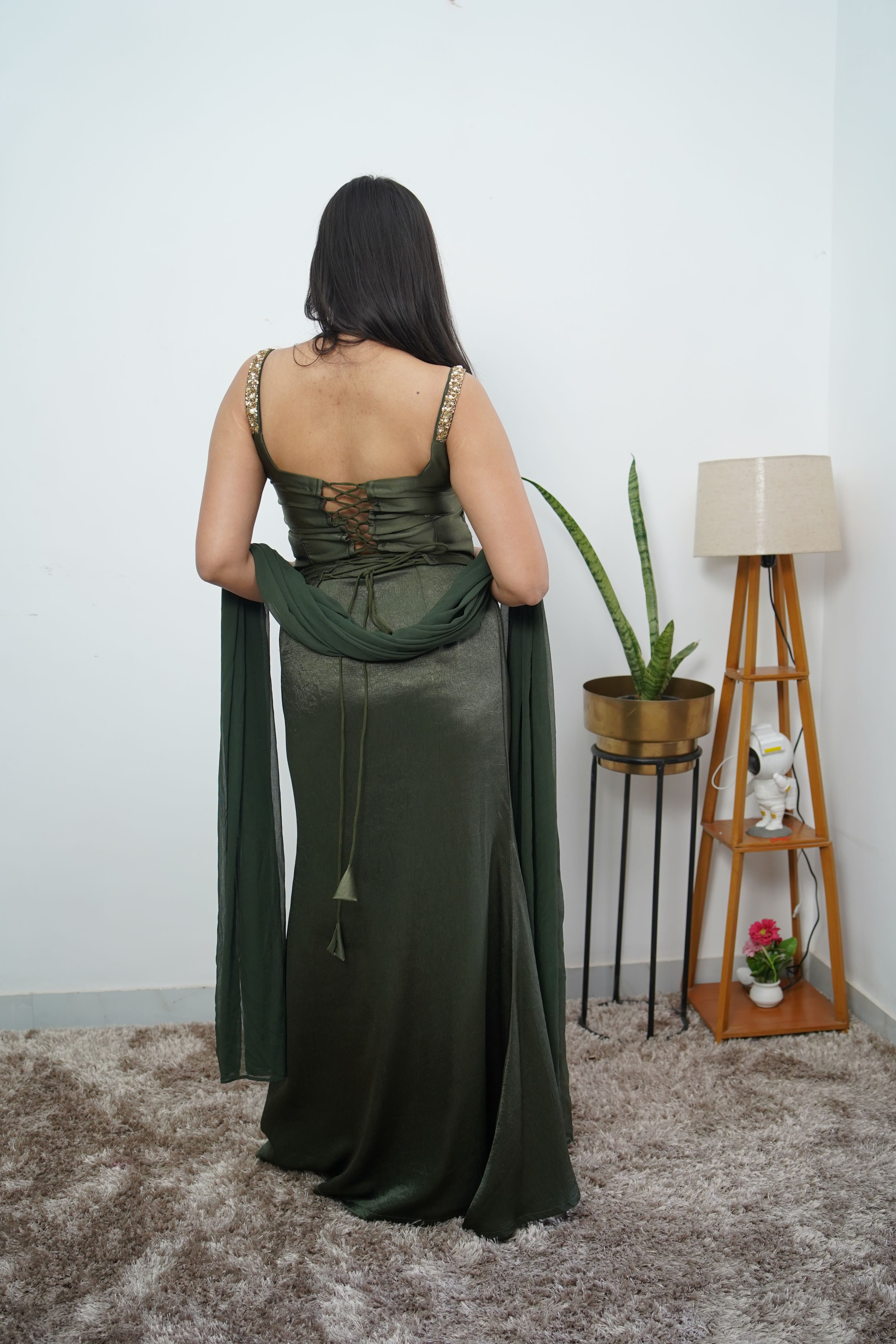 GREEN EMERALD CORSET SET thumbnail 2