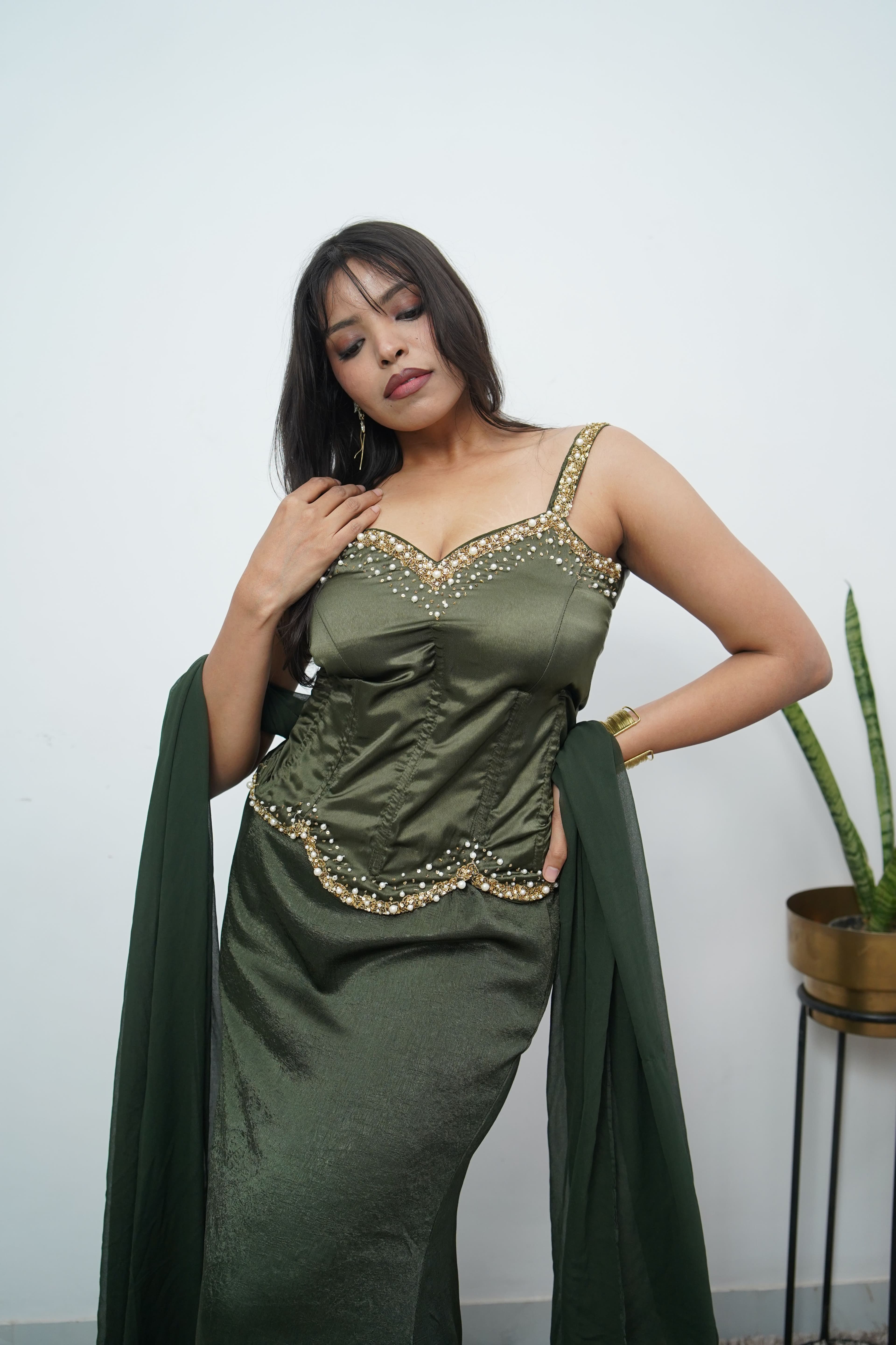 GREEN EMERALD CORSET SET thumbnail 4